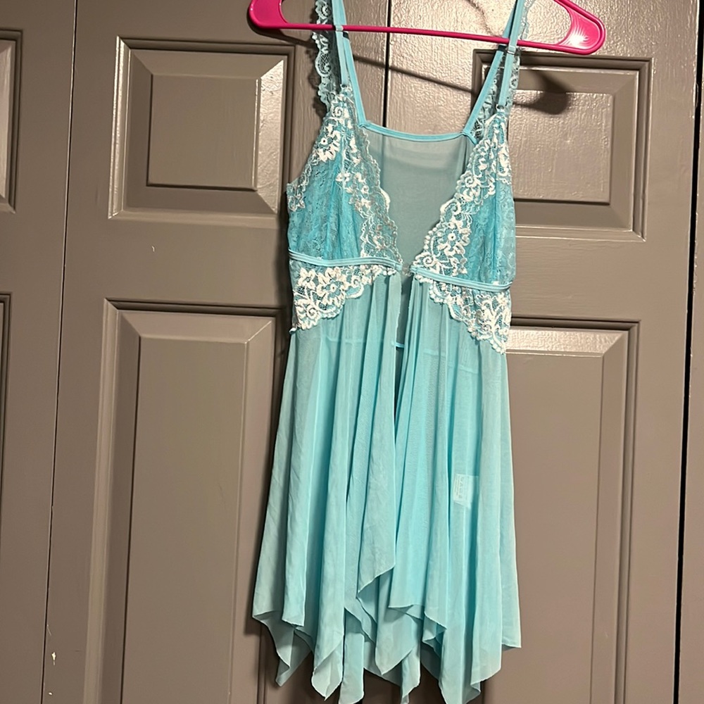 Blue lace teddy